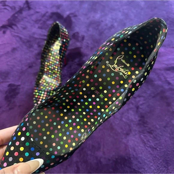Christian Louboutin Hot Chick 100 Polka Dot Suede Pumps Size 41 - Picture 7 of 12